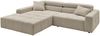 KAWOLA Sofa RENO Ecksofa Feincord beige Longchair links 68 x 217 x 258 cm Bild 3