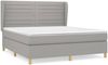 vidaXL Boxspringbett mit Matratze Hellgrau 180x200 cm Stoff, Härtegrad: H2 [3128621] Bild 2