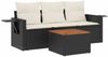 vidaXL 4-tlg. Garten-Sofagarnitur mit Kissen Schwarz Poly Rattan 3224432 Bild 2
