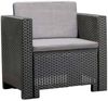 Dmora Loungeset für draußen Camini, Outdoor-Lounge mit Couchtisch mit Kissen, Gartenkomposition mit Sofa und Sesseln, Made in Italy, Anthrazit Bild 4