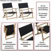 2er-Set Bambus Campingstuhl HWC-Q42, Gartenstuhl Balkonstuhl Freizeitstuhl klappbar Outdoor Stoff/Textil ~ schwarz Bild 2