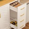 i@home Hochschrank Küchenschrank Landhausstil, 4 Türen, mit LED-Lichtleiste & Getränkehaltern Bild 2