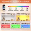 i@home Hochschrank Küchenschrank Landhausstil, 4 Türen, mit LED-Lichtleiste & Getränkehaltern Bild 4
