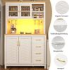 i@home Hochschrank Küchenschrank Landhausstil, 4 Türen, mit LED-Lichtleiste & Getränkehaltern Bild 3