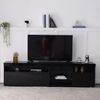Schwarz moderner TV-Schrank, helles Panel, variable LED-Beleuchtung, Wohn- und Esszimmer 180cm Bild 3