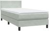 vidaXL Boxspringbett mit Matratze Hellgrau 80x210 cm Samt 3315993 Bild 4