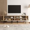 Merax Lowboard in Holzoptik, TV-Board im Rillenoptik (1 St, 170 x 40 x 46 cm (L x B x H), TV-Schrank mit 2 Schiebetüren, 2 offenen Fächern,Stauraum,Metallbeine Bild 2