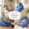 Green Bean® Sitzsack mit Rückenlehne 60x60x90cm - Indoor Sitzkissen 220L Füllung Kuschelig Waschbar - Hellblau Bild 4