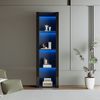 Merax Schwarzer Hochglanz-Vitrinenschrank mit LED-Beleuchtung, 3 Glasfächer, 55*38*166cm, Vitrine, Stehschrank, Hochschrank, Lagerschrank Bild 3