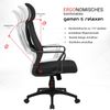 Bürostuhl mit Lordosenstütze im Netzstoff-Design Schreibtischstuhl mit Wippfunktion ergonomischer Drehstuhl mit einer verstellbaren atmungsaktiven Rückenlehne Schwarz Bild 4