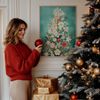 Blumen Weihnachtsbaum Poster · Winter Stadtbild Wanddeko · Geschenkidee · Festliche Weihnachtskunst · Dekoprint ohne Rahmen - 50x70cm Bild 2