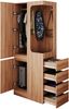 Kleiderschrank 70 x 40 x 170 cm aus Holz in Natural Wood, 1 Tür, 4 Schubladen, offen Bild 4