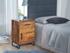 Nachttisch Sheesham Massivholz / Metall 45x35x65 cm Nachtschrank Boxspringbett, Design Nachtkonsole mit Schublade und Tür, Nachtkommode Industrial mit Stauraum Bild 5