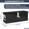 Aluminiumbox mit Deckel - Abschließbar | Alubox Deichselbox Alu Anhängerbox Werkzeugkiste Metall Transportbox Metallkiste, 60x23,5x23cm Schwarz Bild 3