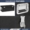 Aluminiumbox mit Deckel - Abschließbar | Alubox Deichselbox Alu Anhängerbox Werkzeugkiste Metall Transportbox Metallkiste, 60x23,5x23cm Schwarz Bild 5