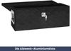 Aluminiumbox mit Deckel - Abschließbar | Alubox Deichselbox Alu Anhängerbox Werkzeugkiste Metall Transportbox Metallkiste, 60x23,5x23cm Schwarz Bild 2