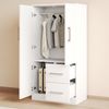 Kleiderschrank 70x40x135 mit Doppeltüren Schubladen Stauraum Schrank für Kinderzimmer Jugendzimmer,Weiß Bild 3