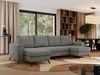 U-förmige Ecksofa, XXL Universalecke mit losen Kissen zum Wohnzimmer, Bettkästen und Schlaffunktion, schwarze Metallbeine - AXEL U - Grau Stoff Bild 3