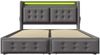 Polsterbett 160x200 cm, Baumwoll-Leinen gepolstert mit LED & Ladefunktion (USB‑C/USB) und 4 Schubladen, Lattenrost inklusive, Grau Bild 3