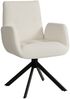 HOMCOM Relaxsessel mit Armlehne, Wolle-Leinenoptik, Knopfheftung, Stahlbeine (Polsterstuhl, 1-St, Loungesessel), für Wohnzimmer, Schlafzimmer, Cremeweiß Bild 2