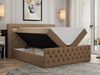 Mks Möbel 'Gold-9' Boxspringbett mit Bettkasten und LED-Beleuchtung, 180x200 cm, Braun, Kunstleder, Hart (H4) Bild 2