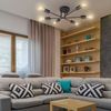 B.K.Licht Deckenleuchte Retro LED Deckenlampe Wohnzimmer E27 schwarz-matt - BKL1229, ohne Leuchtmittel, 2700K - Extra-Warmweiß, Spot-Leuchte industrial-Look modern Arbeitszimmer Küche Schlafzimmer Bild 4