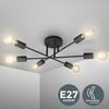 B.K.Licht Deckenleuchte Retro LED Deckenlampe Wohnzimmer E27 schwarz-matt - BKL1229, ohne Leuchtmittel, 2700K - Extra-Warmweiß, Spot-Leuchte industrial-Look modern Arbeitszimmer Küche Schlafzimmer Bild 2