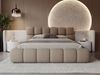 GRAINGOLD Modo Polsterbett 180x200, Doppelbett mit Kopfteil, groß Stauraum, Bouclé-Stoff, Braun Bild 4
