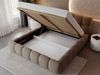 GRAINGOLD Modo Polsterbett 180x200, Doppelbett mit Kopfteil, groß Stauraum, Bouclé-Stoff, Braun Bild 5