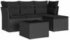 vidaXL 5-tlg. Garten-Sofagarnitur mit Kissen Schwarz Poly Rattan 3249384 Bild 2