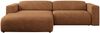 Ecksofa PASADENA, freistehendes Ecksofa, breite Armlehnen, Federsitz - links - Orange Stoff Bild 5