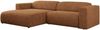 Ecksofa PASADENA, freistehendes Ecksofa, breite Armlehnen, Federsitz - links - Orange Stoff Bild 4