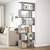 Bücherregal, Raumteiler 6 Etagen Grau Sonoma 70x24x193 cm Bild 4