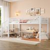 Halbhohes Hochbett 90x200 cm mit Stauraumtreppe – modernes Bett in Weiß Bild 2