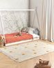 Kinderteppich Baumwolle beige gelb 140 x 200 cm gepunktetes Muster Kurzflor DARDERE Bild 3