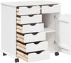 vidaXL Rollschrank Mit Rad Weiß 63,5 x 39 x 65,5 cm Massivholz Kiefer 42028377 Bild 4
