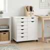 vidaXL Rollschrank Mit Rad Weiß 63,5 x 39 x 65,5 cm Massivholz Kiefer 42028377 Bild 1