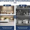 Home Nature Wohnkonzept Küchenschrank Ausziehschublade, 1er Set, mit Klebehalterung ohne Bohren, 52 x 53 x 7,5 cm, Karbonstahl, Vielseitig für Küche und Bad, Weiß Bild 3