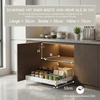 Home Nature Wohnkonzept Küchenschrank Ausziehschublade, 1er Set, mit Klebehalterung ohne Bohren, 52 x 53 x 7,5 cm, Karbonstahl, Vielseitig für Küche und Bad, Weiß Bild 2