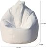 Dmora Pouf Alez, Mehrzwecksessel, Sitzsack, Hockerhocker, Made in Italy, 70x70 h110 cm, Weiß Bild 3