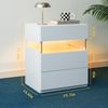 LED Nachttisch 2 Schubladen RGB LichtAcrylpanel NachttischschrankSchlafzimmer Tisch-LED,Weiß Bild 5