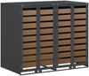 vidaXL Wagenmüllbehälter für 2 Behälter Stahl Anthrazit 3394768 Bild 2