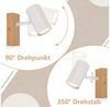 ZMH Deckenstrahler Innen Wandleuchte Weiß Metall Modern GU10 Fassung 350° Drehbar Flur, Hochwertige Material, ohne Leuchtmittel, Drehbar für Wohnzimmer Schlafzimmer Küche Treppe Bild 3