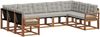 vidaXL Outdoor-Sofagarnitur mit Kissen 9 pcs Natürlich und Hellgrau 3369050 Bild 2