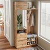 Kompaktgarderobe mit Spiegel und Sitzbank,Flurgarderobe mit Schuhschrank und Haken, Kleiderhaken,Kompaktgarderobe,Flurmöbel Set,Flurgarderobe Bild 5