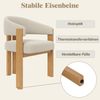 Merax 6er Set Polsterstühle, Ergonomischer Esszimmerstuhl mit dicker Polsterung, stabilen Eisenbeinen und Holzoptik – atmungsaktiv, pflegeleicht, Stühle für Schlafzimmer, Esszimmer und Wohnzimmer, Beige & Natur Bild 5