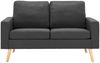 vidaXL 2-tlg. Sofagarnitur Stoff Dunkelgrau [3056615] Bild 3
