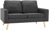 vidaXL 2-tlg. Sofagarnitur Stoff Dunkelgrau [3056615] Bild 2