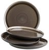 Modernes Dessertteller Set für 4 Personen in aufregendem Vintage Look, kleine Teller aus Keramik in Grau und Schwarz Bild 4
