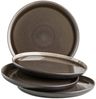 Modernes Dessertteller Set für 4 Personen in aufregendem Vintage Look, kleine Teller aus Keramik in Grau und Schwarz Bild 5
